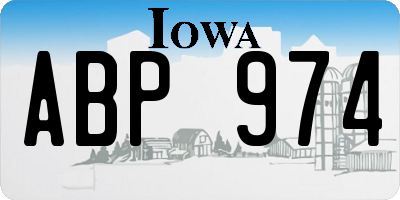 IA license plate ABP974