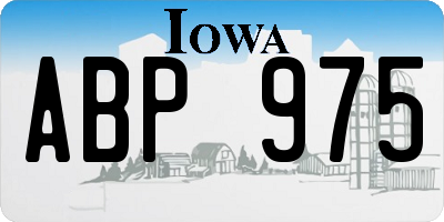 IA license plate ABP975