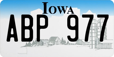 IA license plate ABP977
