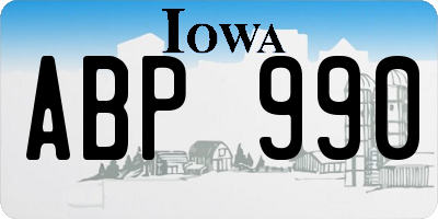 IA license plate ABP990