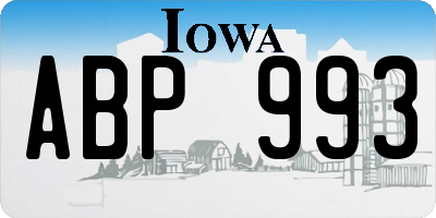IA license plate ABP993