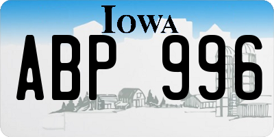 IA license plate ABP996