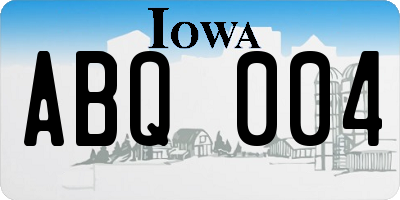 IA license plate ABQ004