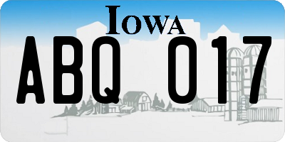 IA license plate ABQ017