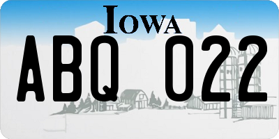 IA license plate ABQ022