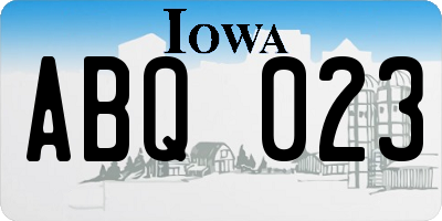 IA license plate ABQ023