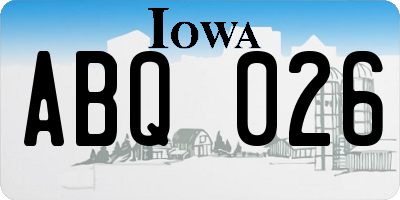 IA license plate ABQ026