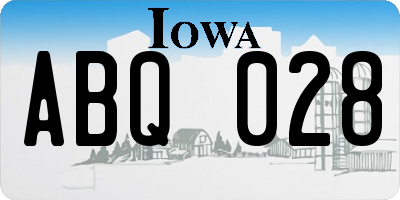 IA license plate ABQ028