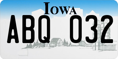 IA license plate ABQ032