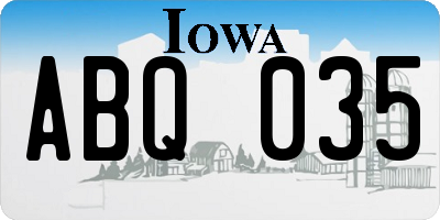 IA license plate ABQ035