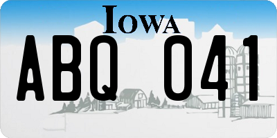 IA license plate ABQ041