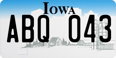 IA license plate ABQ043