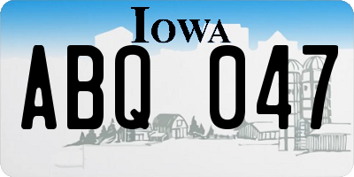 IA license plate ABQ047