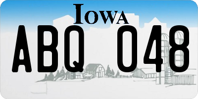 IA license plate ABQ048