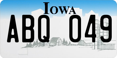 IA license plate ABQ049