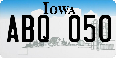 IA license plate ABQ050