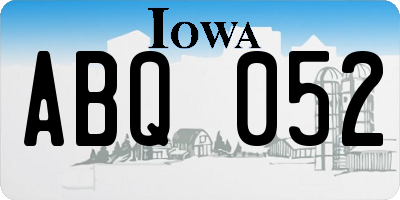 IA license plate ABQ052