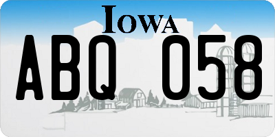 IA license plate ABQ058