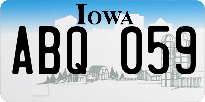 IA license plate ABQ059