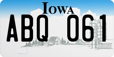 IA license plate ABQ061