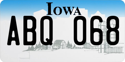 IA license plate ABQ068