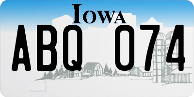 IA license plate ABQ074