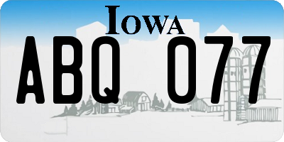 IA license plate ABQ077