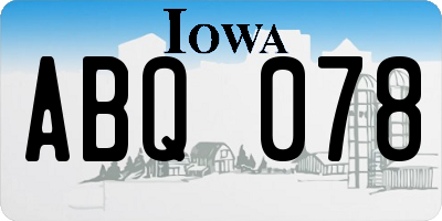 IA license plate ABQ078