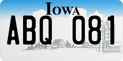 IA license plate ABQ081