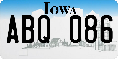 IA license plate ABQ086