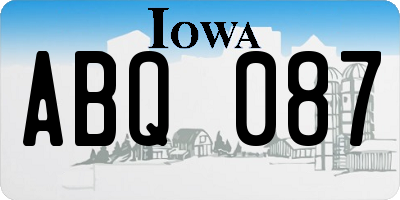 IA license plate ABQ087