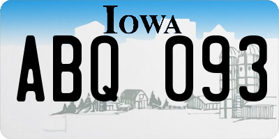 IA license plate ABQ093