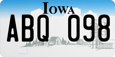 IA license plate ABQ098