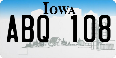 IA license plate ABQ108
