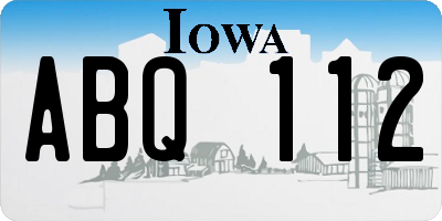 IA license plate ABQ112