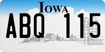 IA license plate ABQ115
