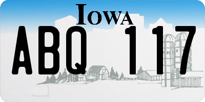 IA license plate ABQ117