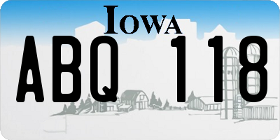 IA license plate ABQ118