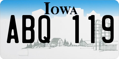 IA license plate ABQ119