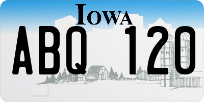 IA license plate ABQ120