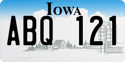 IA license plate ABQ121