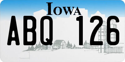 IA license plate ABQ126
