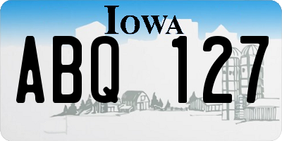 IA license plate ABQ127
