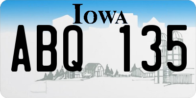 IA license plate ABQ135