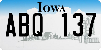IA license plate ABQ137