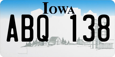 IA license plate ABQ138