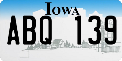 IA license plate ABQ139