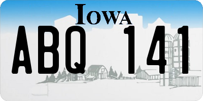 IA license plate ABQ141