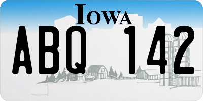 IA license plate ABQ142