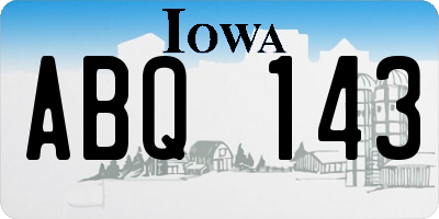 IA license plate ABQ143